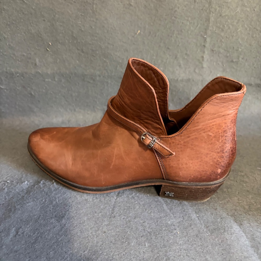 Sam Edelman Petty Ankle Boots Women 8 Brown Leather Western Core Cottage Fall